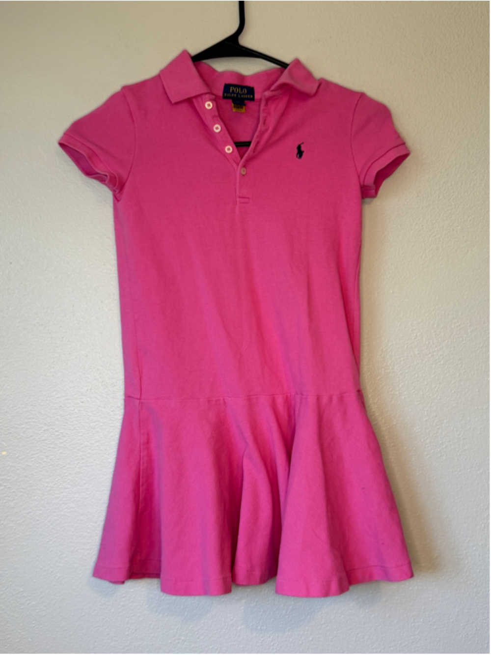 Polo Ralph Lauren Girls 6X Pink Polo Fit & Flare Dress